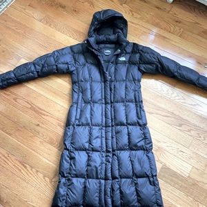 The North Face Down Full Length Long Jacket Coat Black M 700 Fill Warmest
